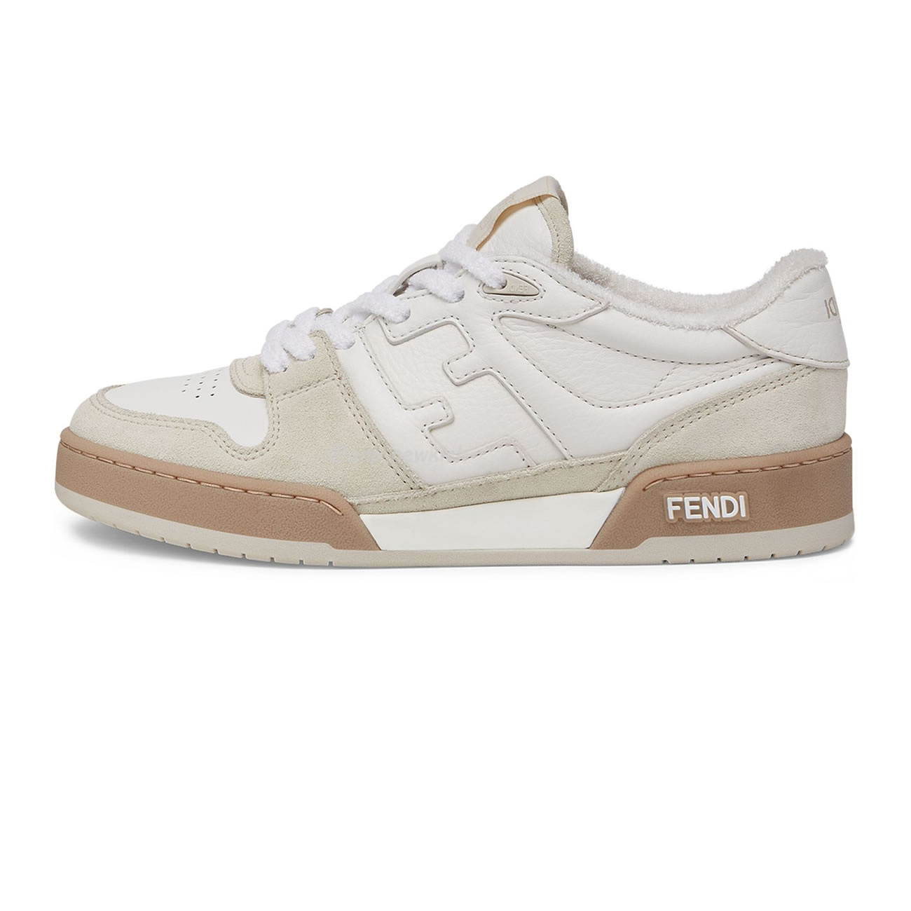 Fendi Match Cream Black White Suede And Leather Low Top Sneakers (14) - newkick.app